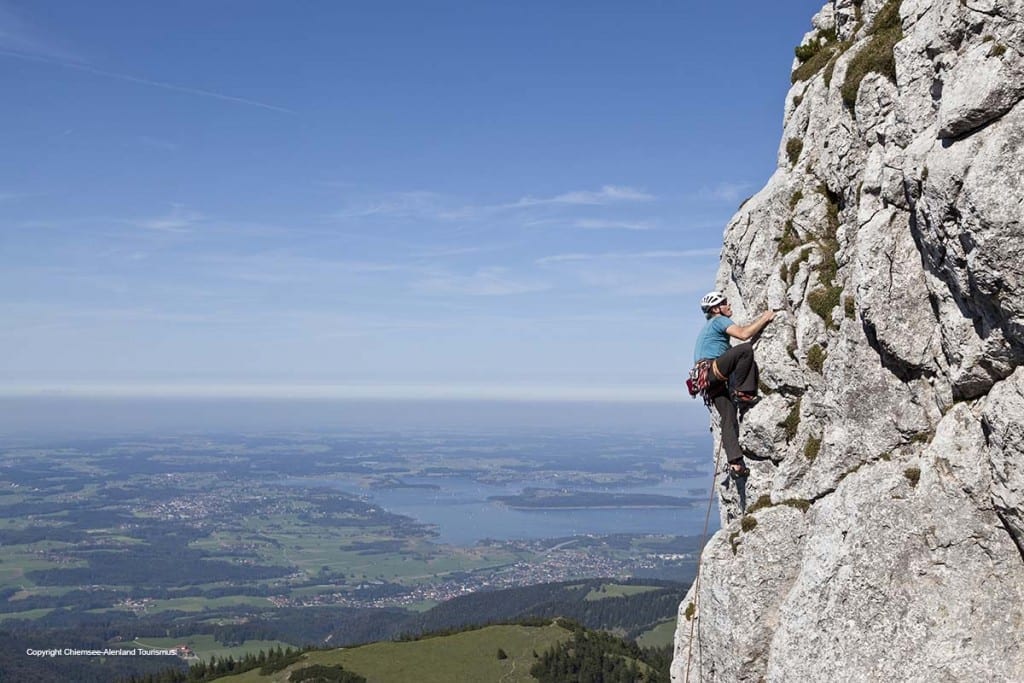 Klettern im Chiemgau, beispielsweise auf der Kampenwand