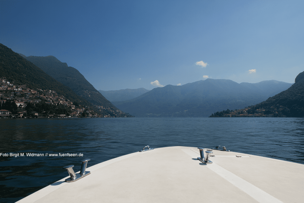 comer see - blick vom boot aus