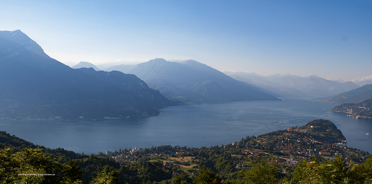 Der Comer See in Italien von oben