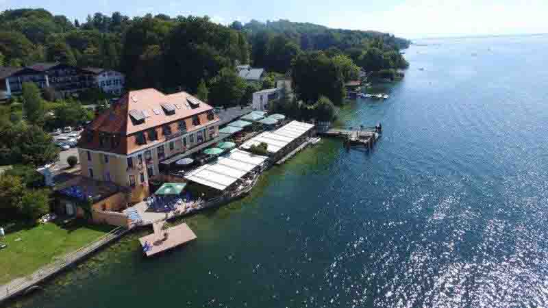 Luftaufnahme Hotel Schloss Berg Starnberger See