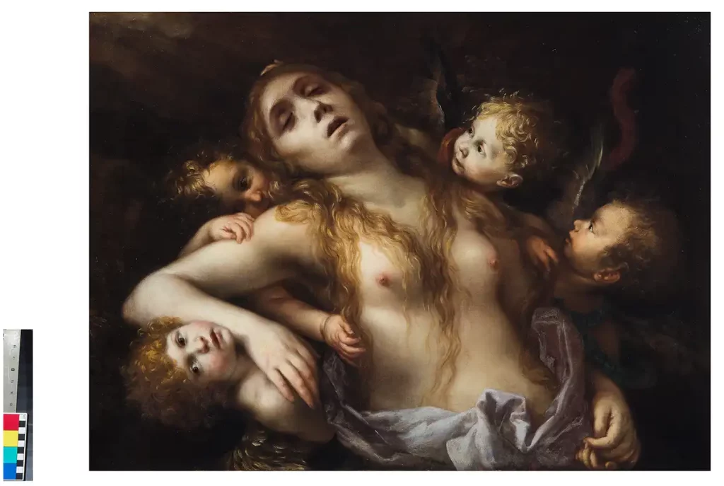 Sonderausstellung verdammte Lust Erzdiazöse Freising Francesco Cairo (1607-1665) Entrückung der hl. Maria Magdalena um 1650 ©Collezione Gastaldi Rotelli, Foto: Diego Brambilla,