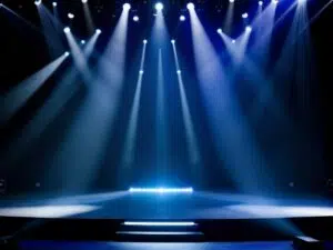 on stage Lichter auf der Bühne in Blau Bayerische Seen